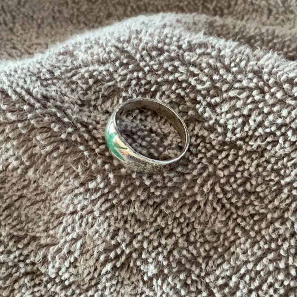 Turquoise Star Silver Ring - image 3